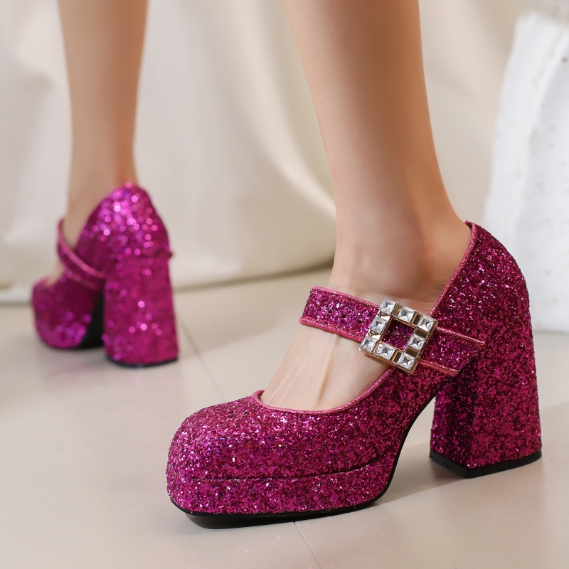 Women'S Shoes Big Feet - Women's Block High Heels Mary Jane