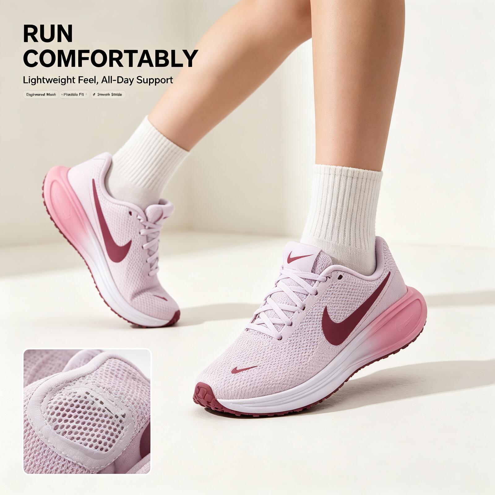 Nike Women Pink Running Shoes  - đánh giá và giá Women Shoes Running Nike