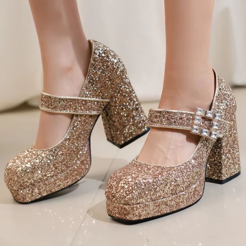 Women's Block High Heels Mary  - đánh giá và giá Women'S Shoes Big Feet