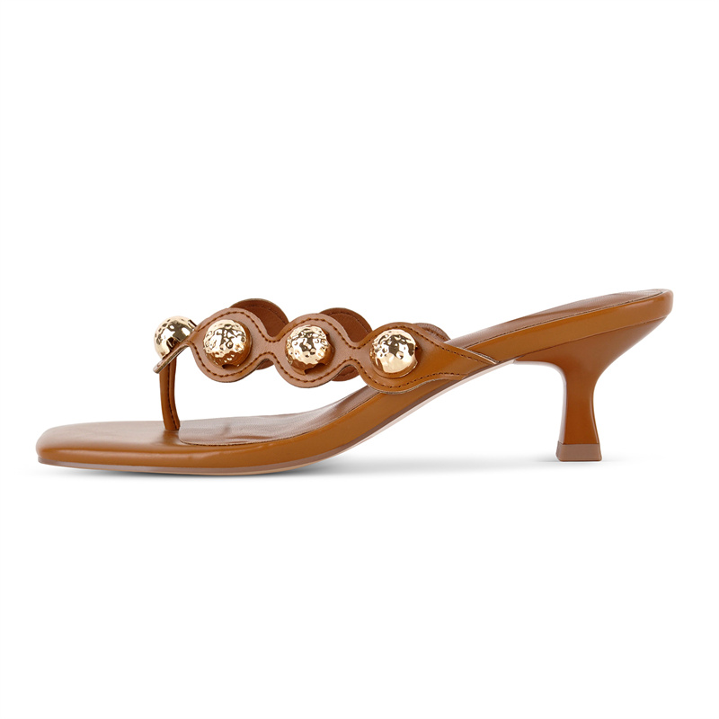 Onlymaker Square Toe Brown Tho - đánh giá và giá Thong Flat Sandal