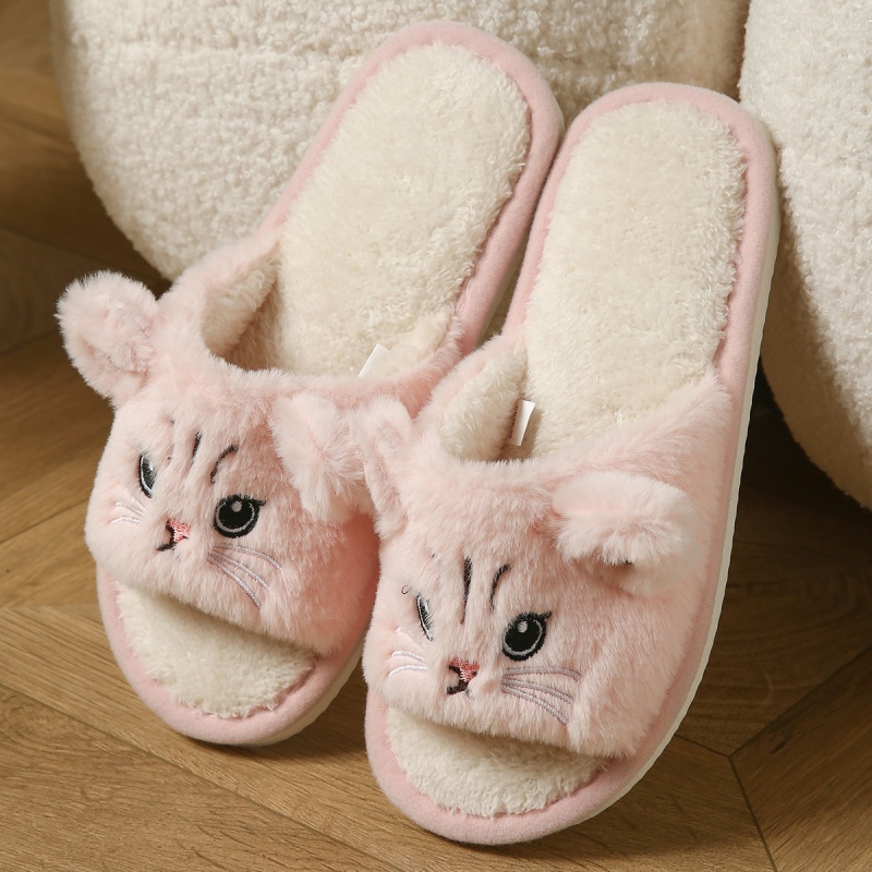 Cute Cat Plush Flip Flops For  - đánh giá và giá Thong Flat Sandal