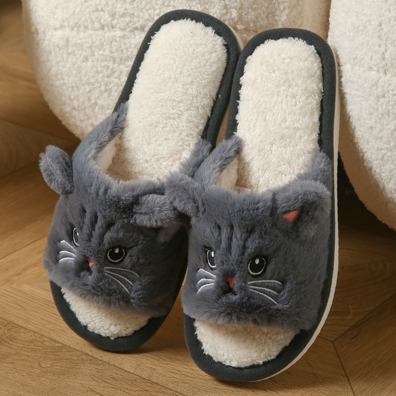 Cute Cat Plush Flip Flops For  - đánh giá và giá Thong Flat Sandal