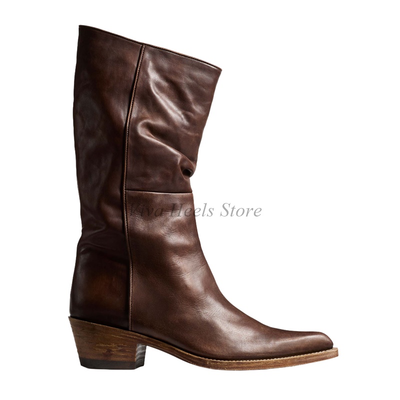 Vintage Leather Chunky Heel Mi - đánh giá và giá Women'S Shoes Big Feet